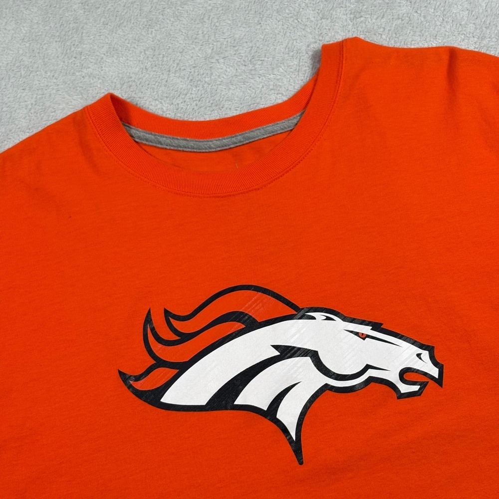 Nike NFL Denver Broncos Mens XL Orange Logo T-Shirt Short Sleeve Cotton Tee